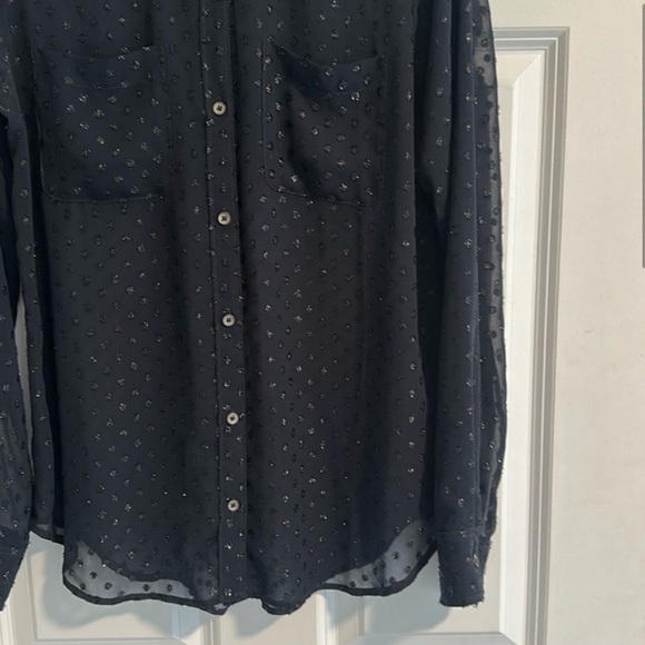 Abercrombie & Fitch Dot Metallic Button Down Blouse size S - Picture 4 of 13
